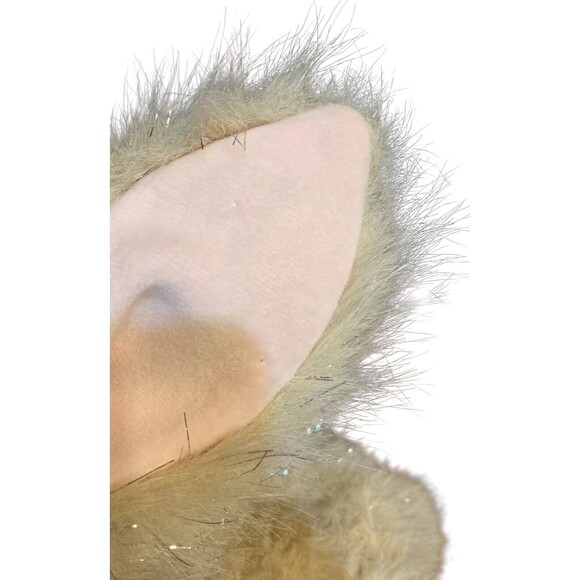 Fur Bunny Brown Stuffed Animal Easter Rabbit Plush‎ Soft Tinsel Glam Sparkle 14” - Picture 5 of 6